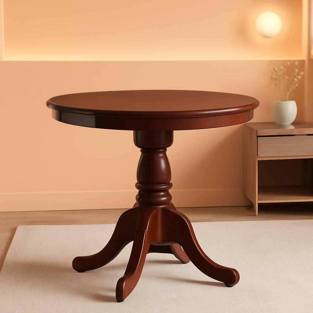 Eden Round Dining Table Mahogany Pedestal 30x30 Inches