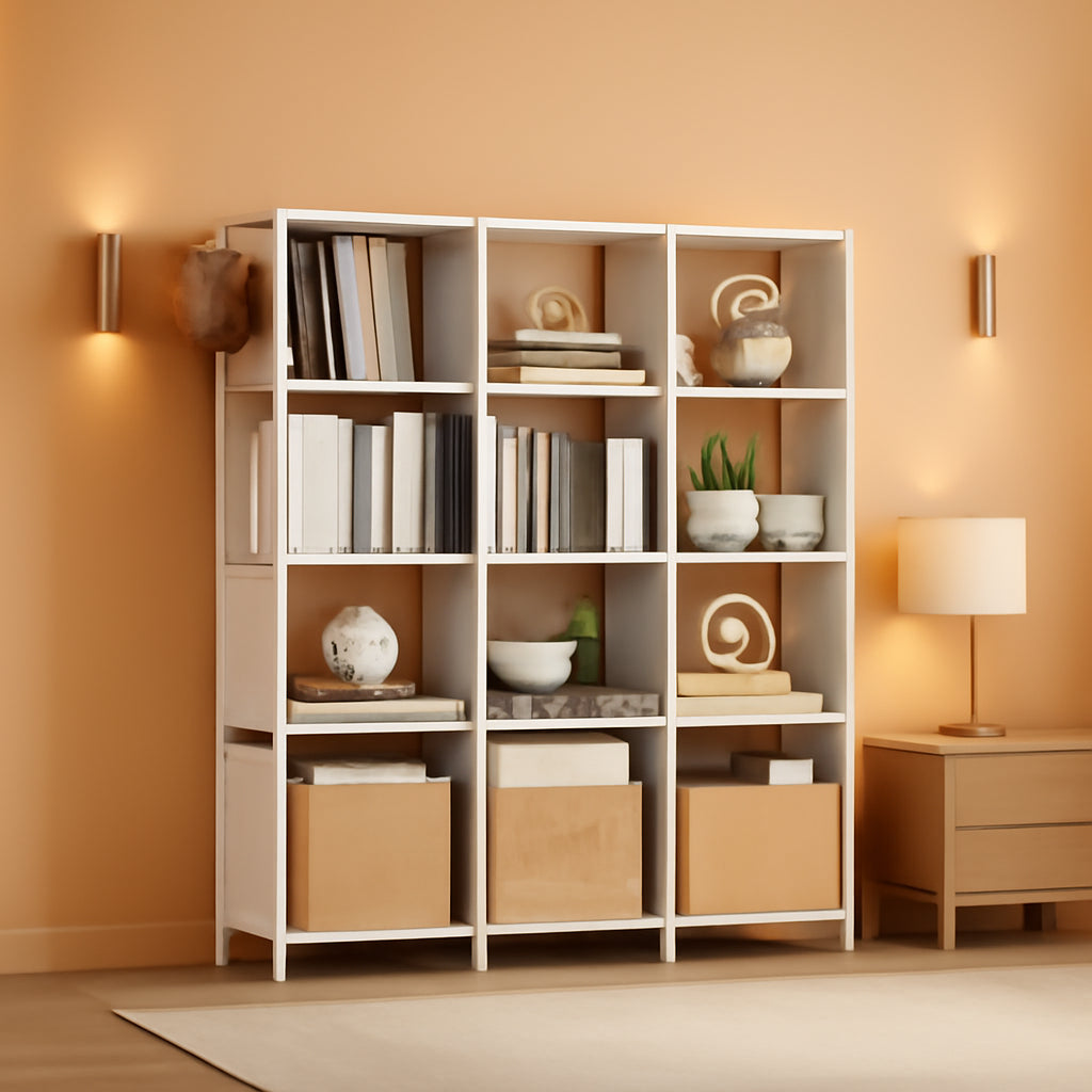 Book Shelf 12 Cube Storage Organizer White Closet Rack