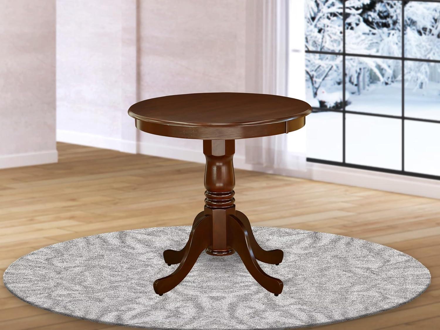 Eden Round Dining Table Mahogany Pedestal 30x30 Inches
